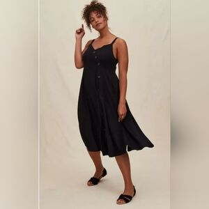 Torrid Women's Midi Challis Asymmetrical Button-Front Dress Size 1X